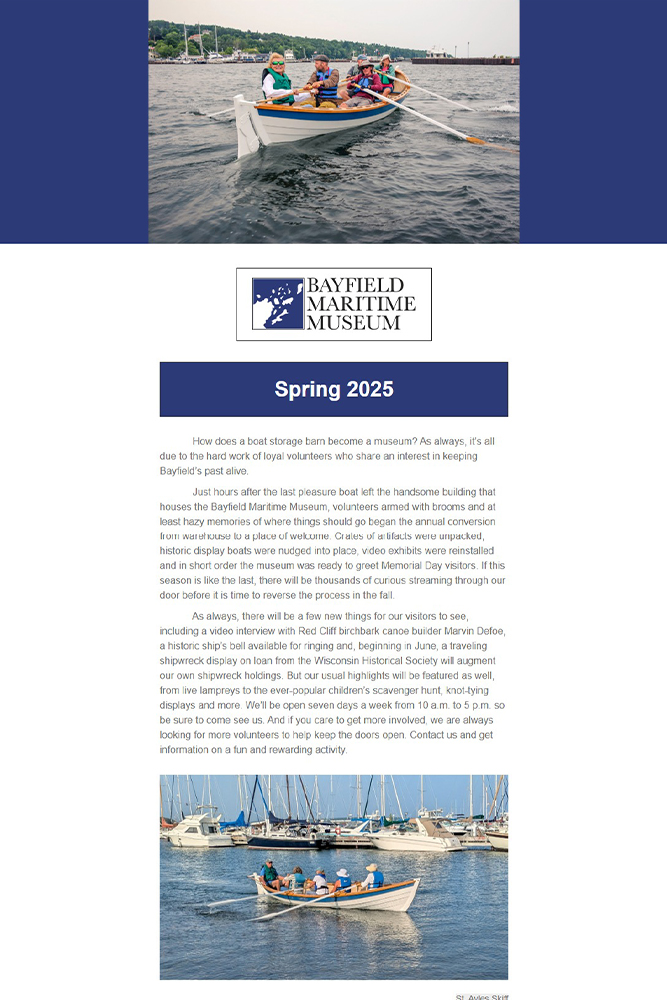 Bayfield Maritime Museum Newsletter